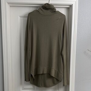 Madison and Berkeley Lightweight Olive Green Turtleneck Top